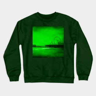 Ghostly Green Santa Monica Pier Crewneck Sweatshirt